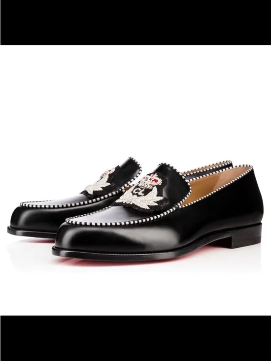 Christian Louboutin Laperouse Flat Black Silver Cap Toe EU 41 - Picture 1 of 14
